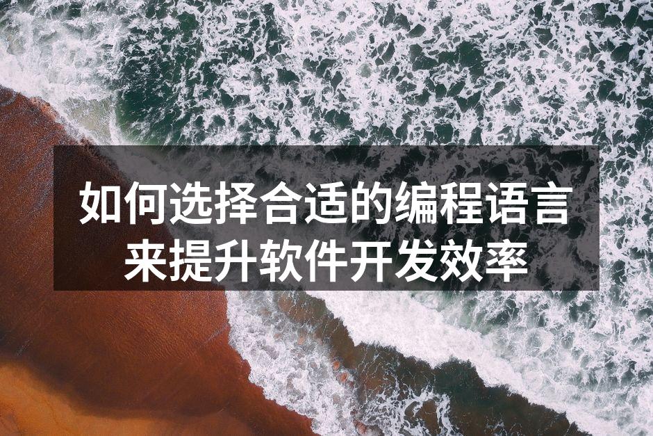 如何选择合适的编程语言来提升软件开发效率